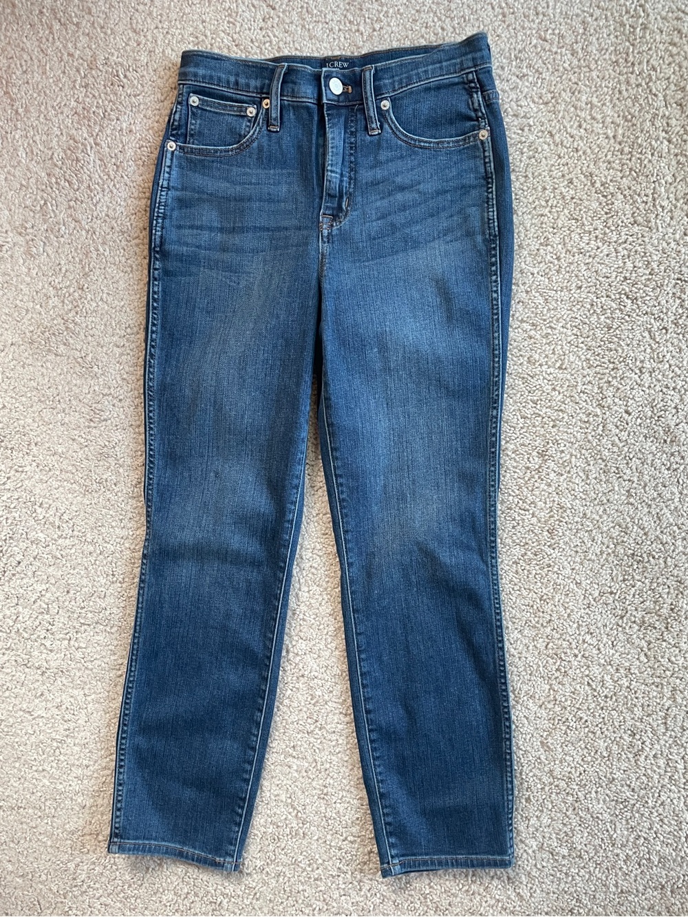 J. Crew Factory High Rise Medium Blue Wash Vintage Straight Leg Jeans Size 26
